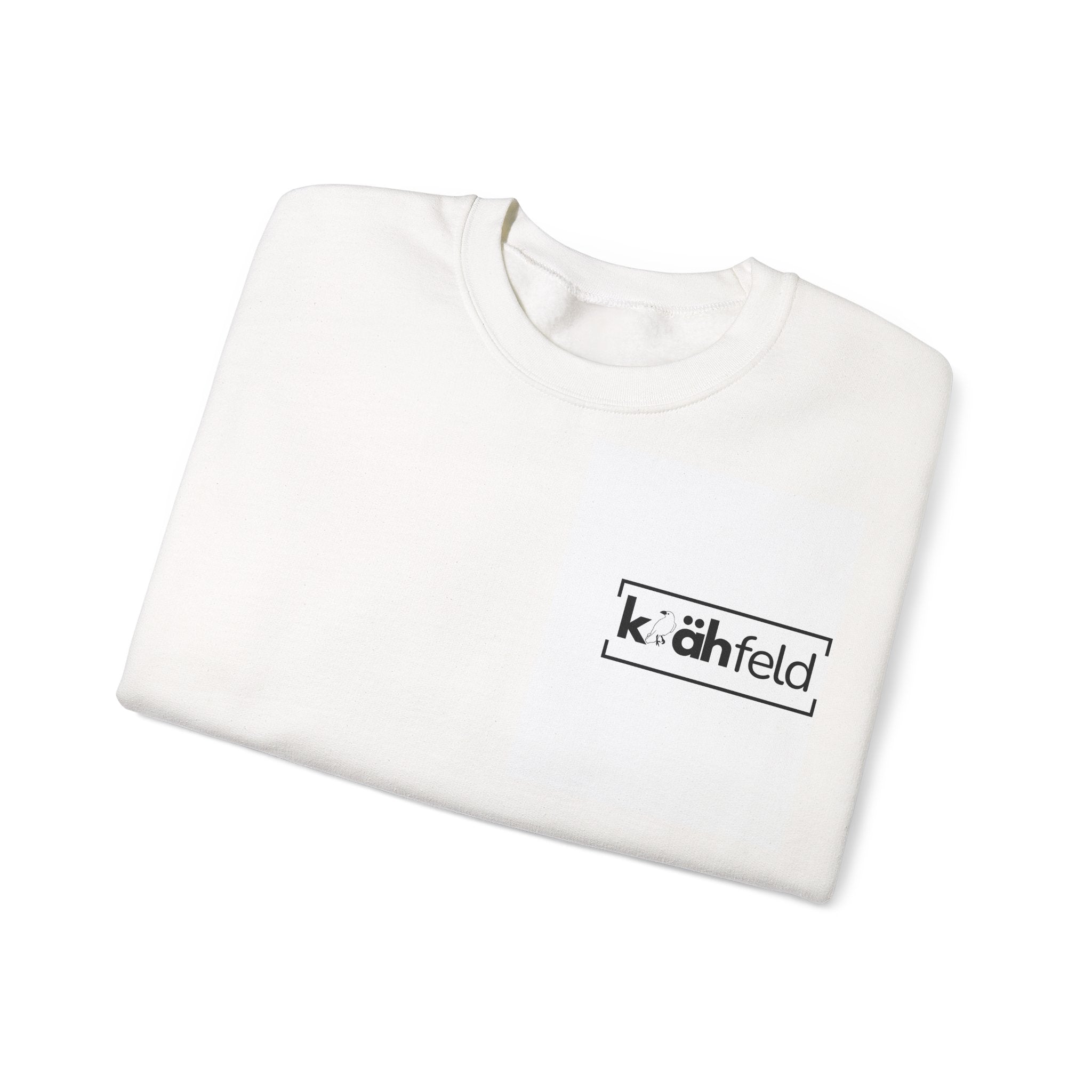 Kahfeld Logo Crewneck Sweatshirt — Minimal White Graphic Sweatshirt