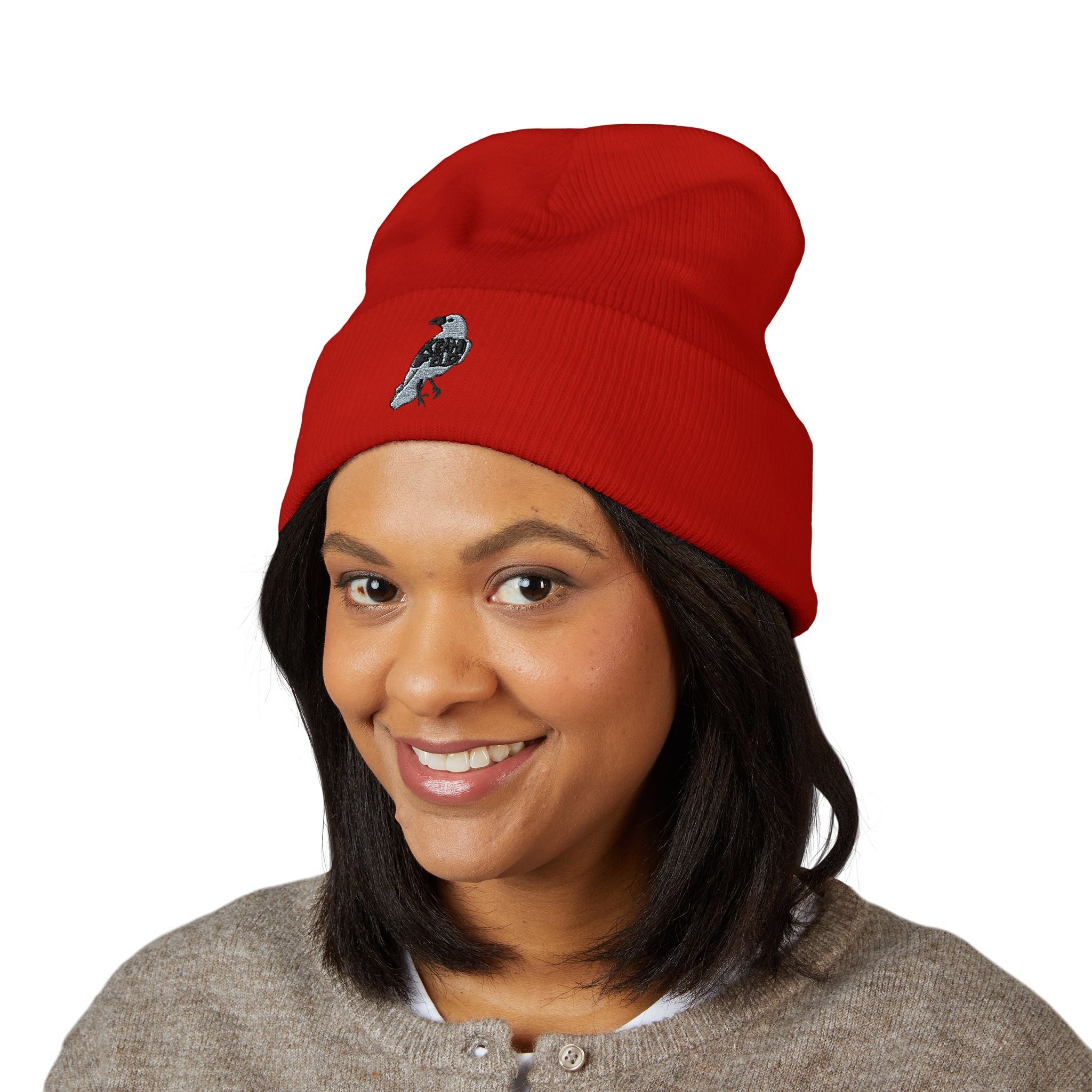 Krähfeld Raven Beanie — Bestickter Rabe | ORGNL Fabrics