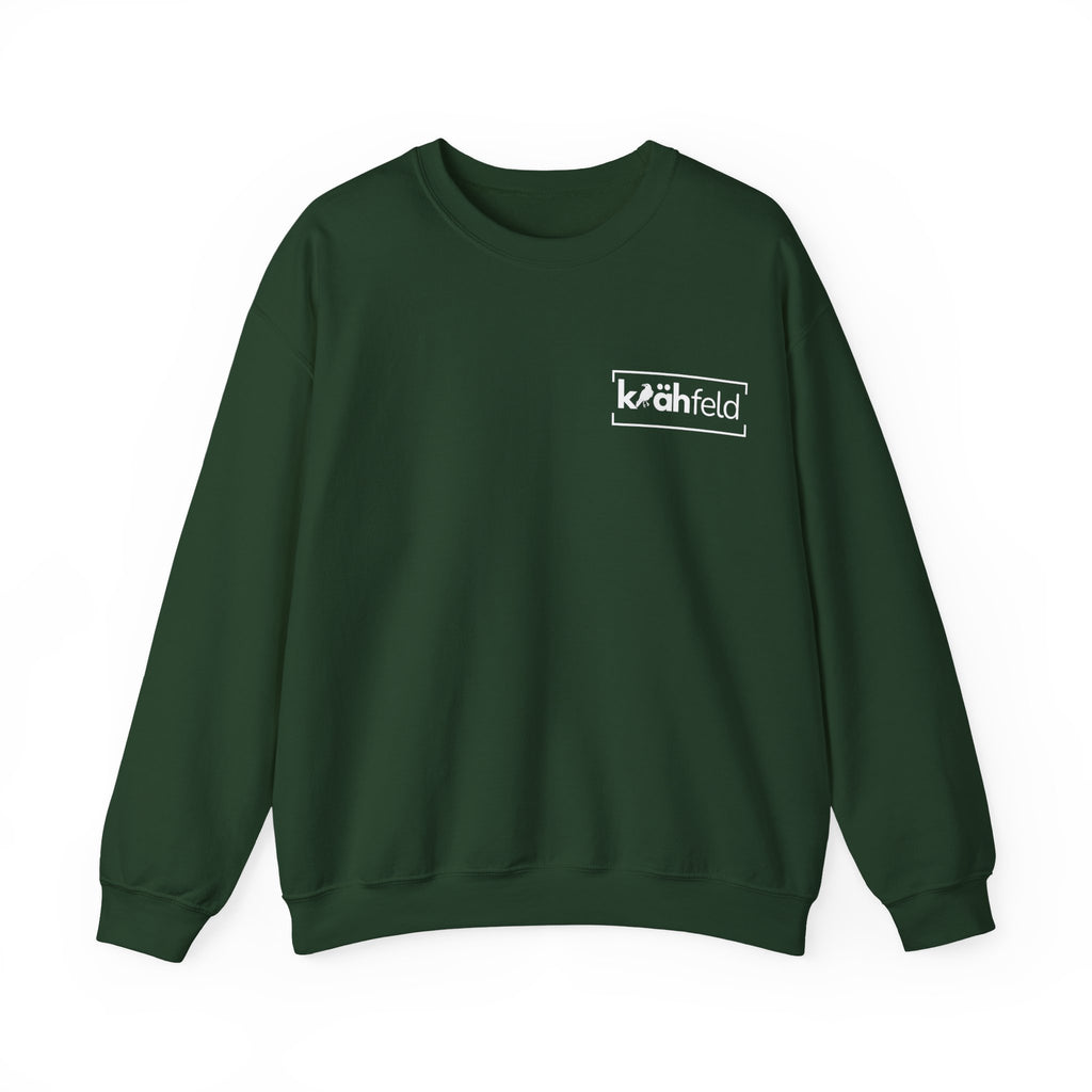 Kahfeld Logo Crewneck Sweatshirt — Minimal White Graphic Sweatshirt