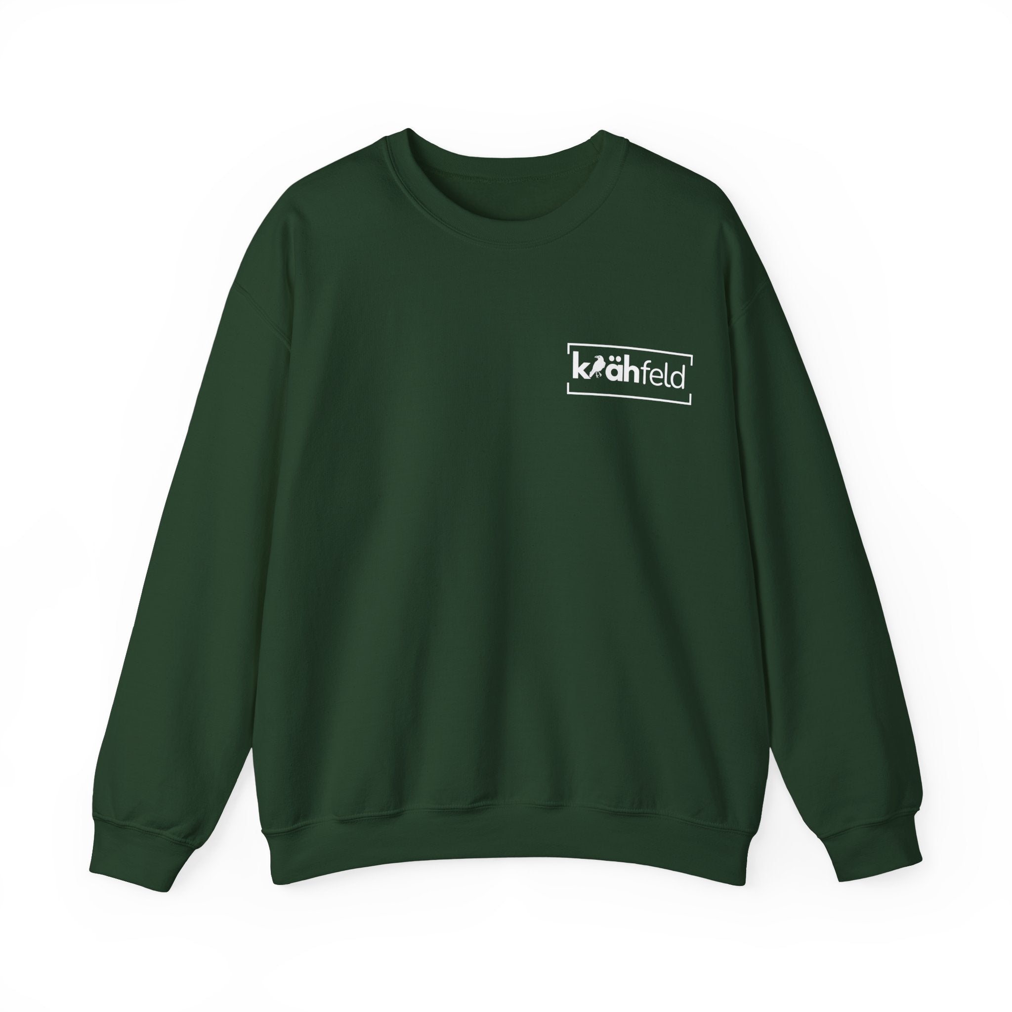 Kahfeld Logo Crewneck Sweatshirt — Minimal White Graphic Sweatshirt