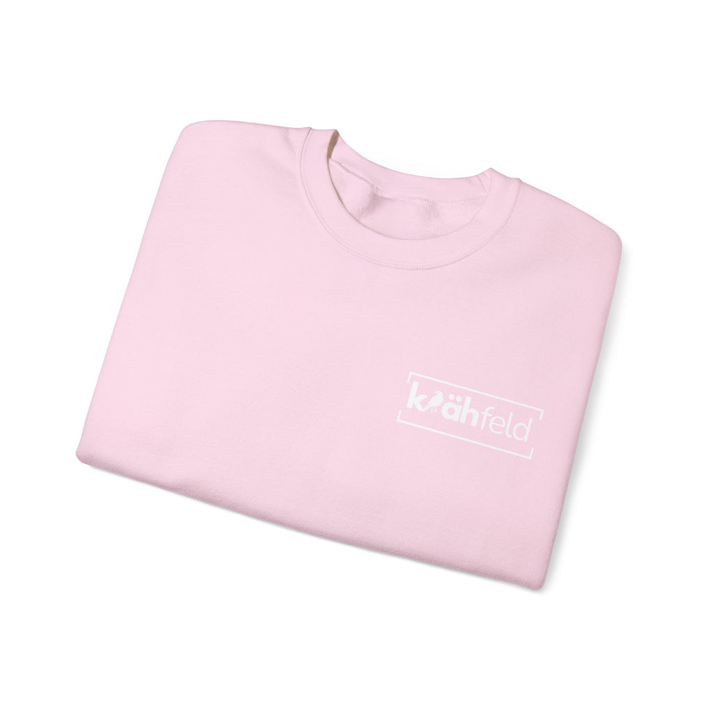 Kahfeld Logo Crewneck Sweatshirt — Minimal White Graphic Sweatshirt