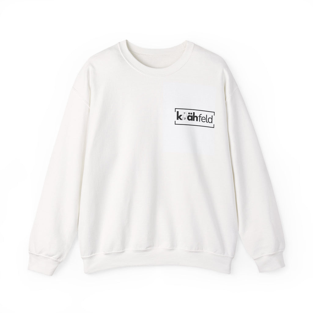 Kahfeld Logo Crewneck Sweatshirt — Minimal White Graphic Sweatshirt