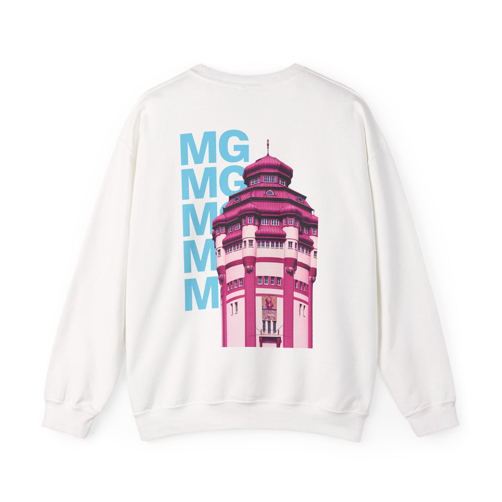 Mönchengladbach Wasserturm Neon Graphic Crewneck Sweater – Wear your City Kollektion | ORGNL Fabrics