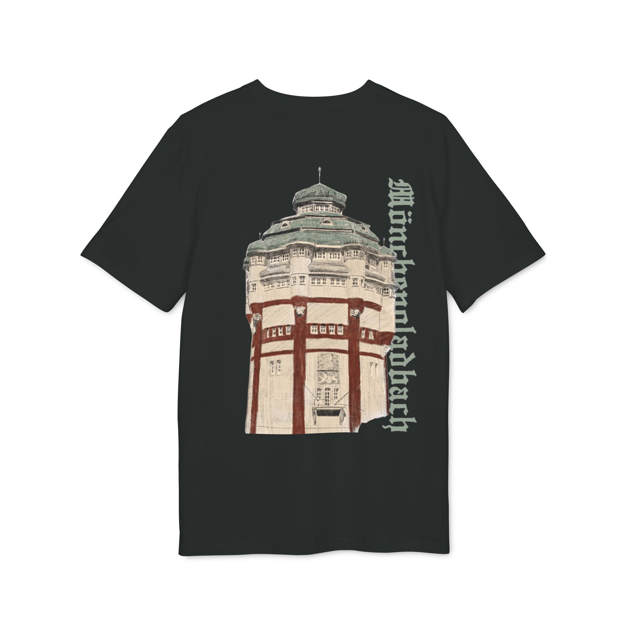 Mönchengladbach Wasserturm Slim Fit T-Shirt Backprint – Wear your City Kollektion | ORGNL Fabrics