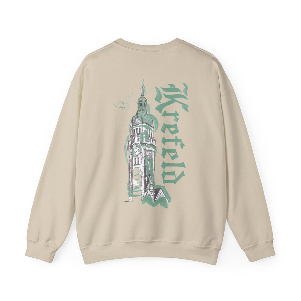 Krefeld HBF Tower Crewneck Sweater Backprint – Wear your City Kollektion | ORGNL Fabrics