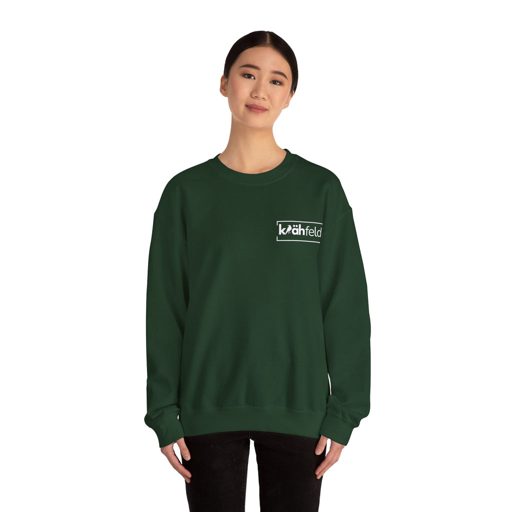 Kahfeld Logo Crewneck Sweatshirt — Minimal White Graphic Sweatshirt