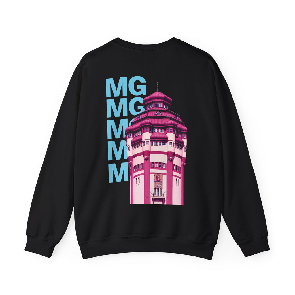 Mönchengladbach Wasserturm Neon Graphic Crewneck Sweater – Wear your City Kollektion | ORGNL Fabrics