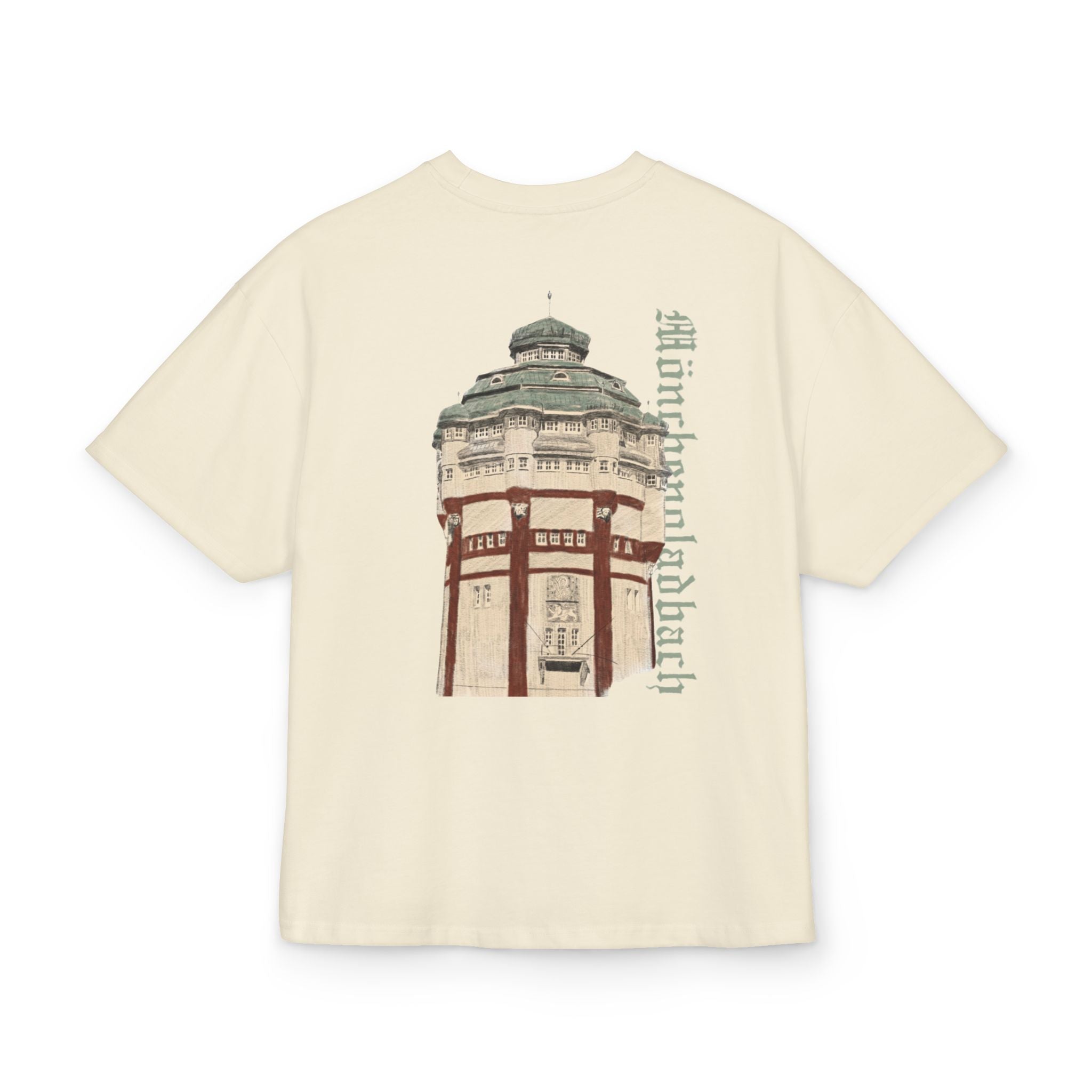 Mönchengladbach Wasserturm Heavy Oversized T-Shirt Backprint – Wear your City Kollektion | ORGNL Fabrics