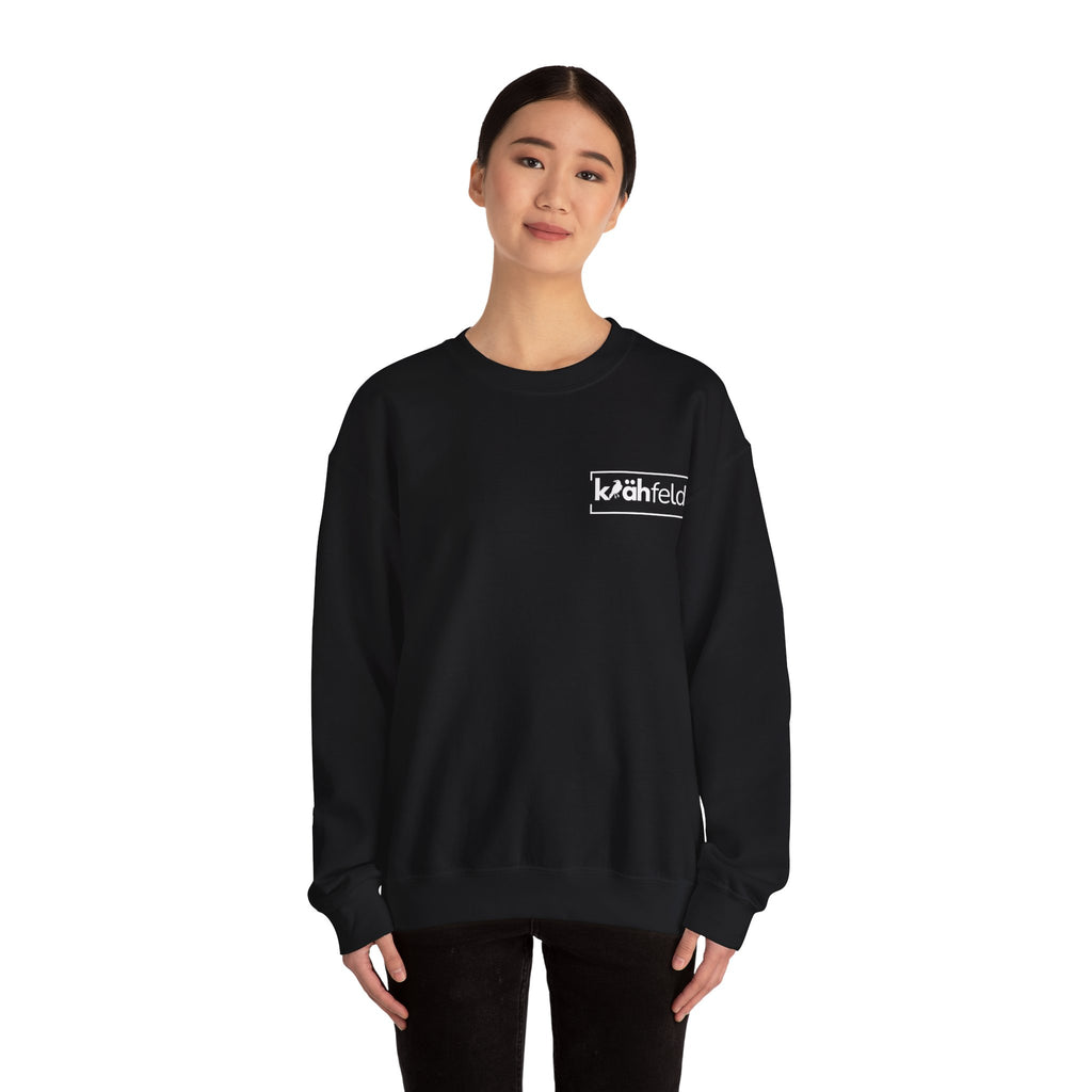 Kahfeld Logo Crewneck Sweatshirt — Minimal White Graphic Sweatshirt