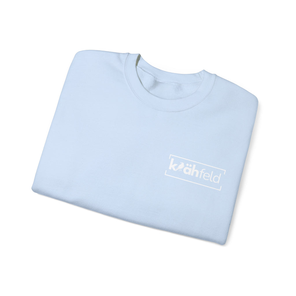 Kahfeld Logo Crewneck Sweatshirt — Minimal White Graphic Sweatshirt