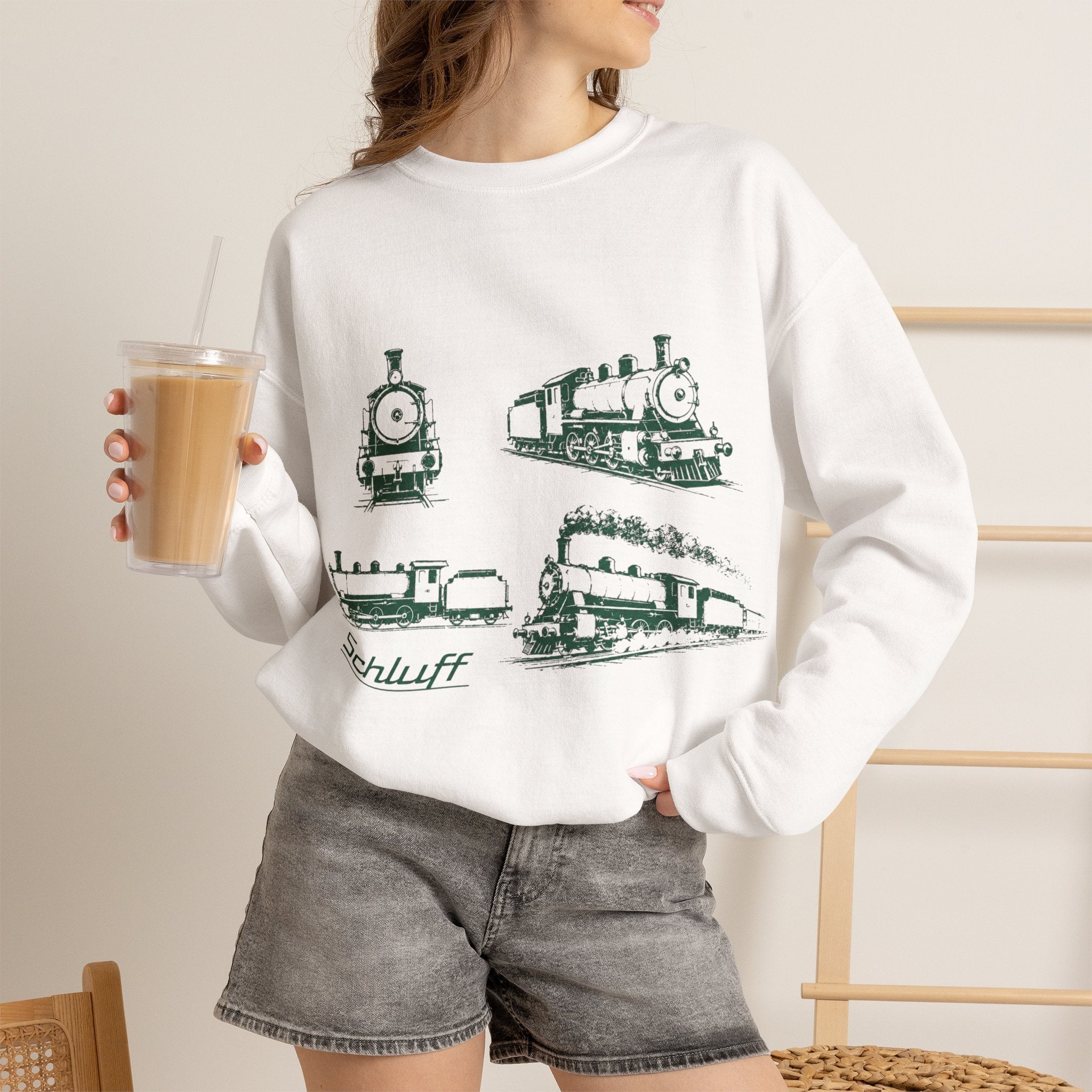 Krefeld Schluff Vintage Look Crewneck Sweater Frontprint – Wear your City Kollektion | ORGNL Fabrics