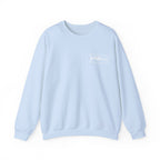 Kahfeld Logo Crewneck Sweatshirt — Minimal White Graphic Sweatshirt