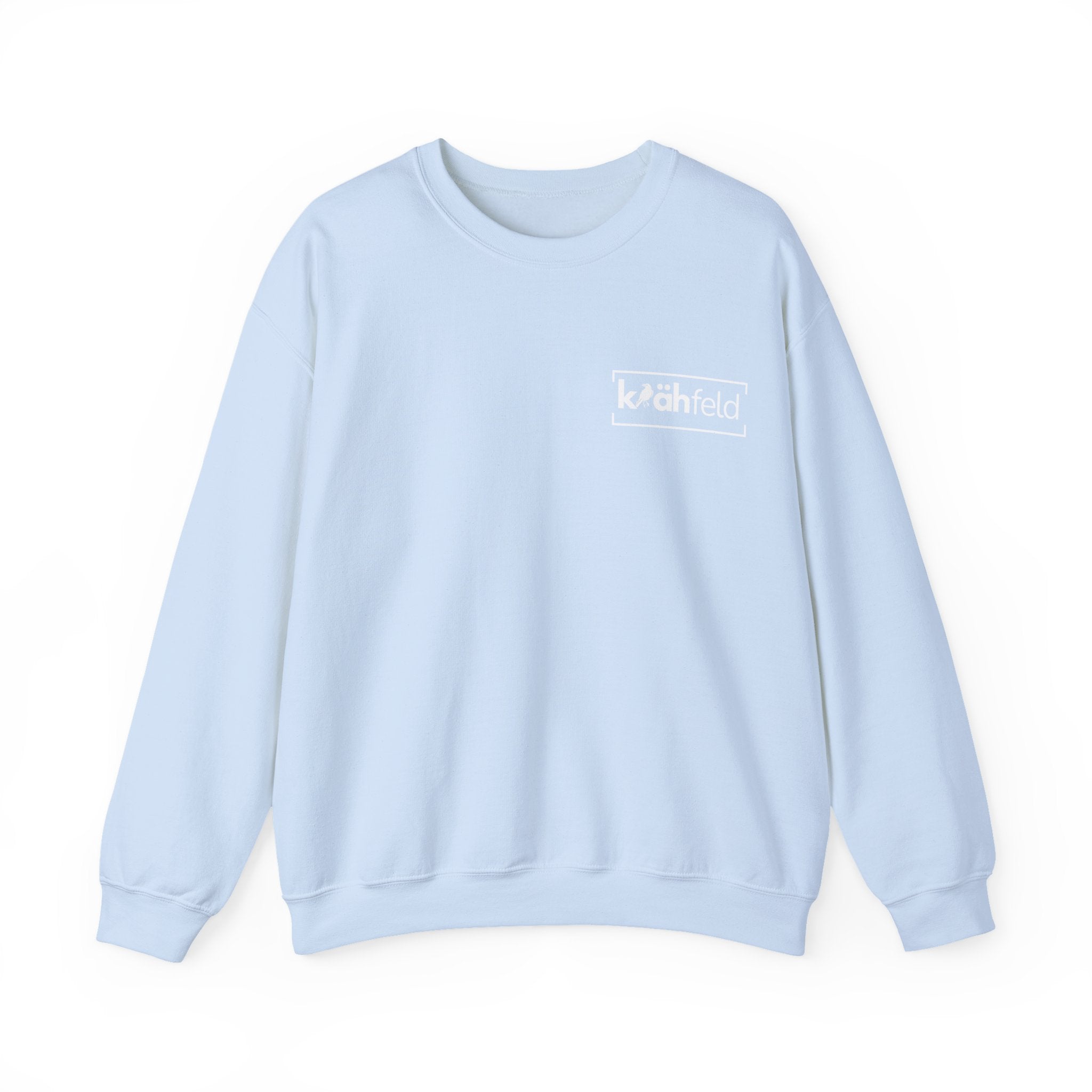 Kahfeld Logo Crewneck Sweatshirt — Minimal White Graphic Sweatshirt