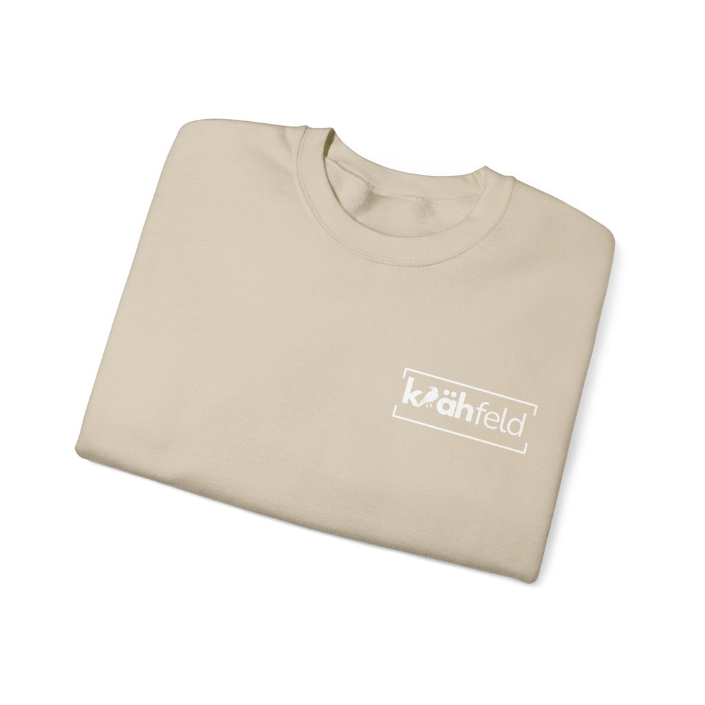 Kahfeld Logo Crewneck Sweatshirt — Minimal White Graphic Sweatshirt