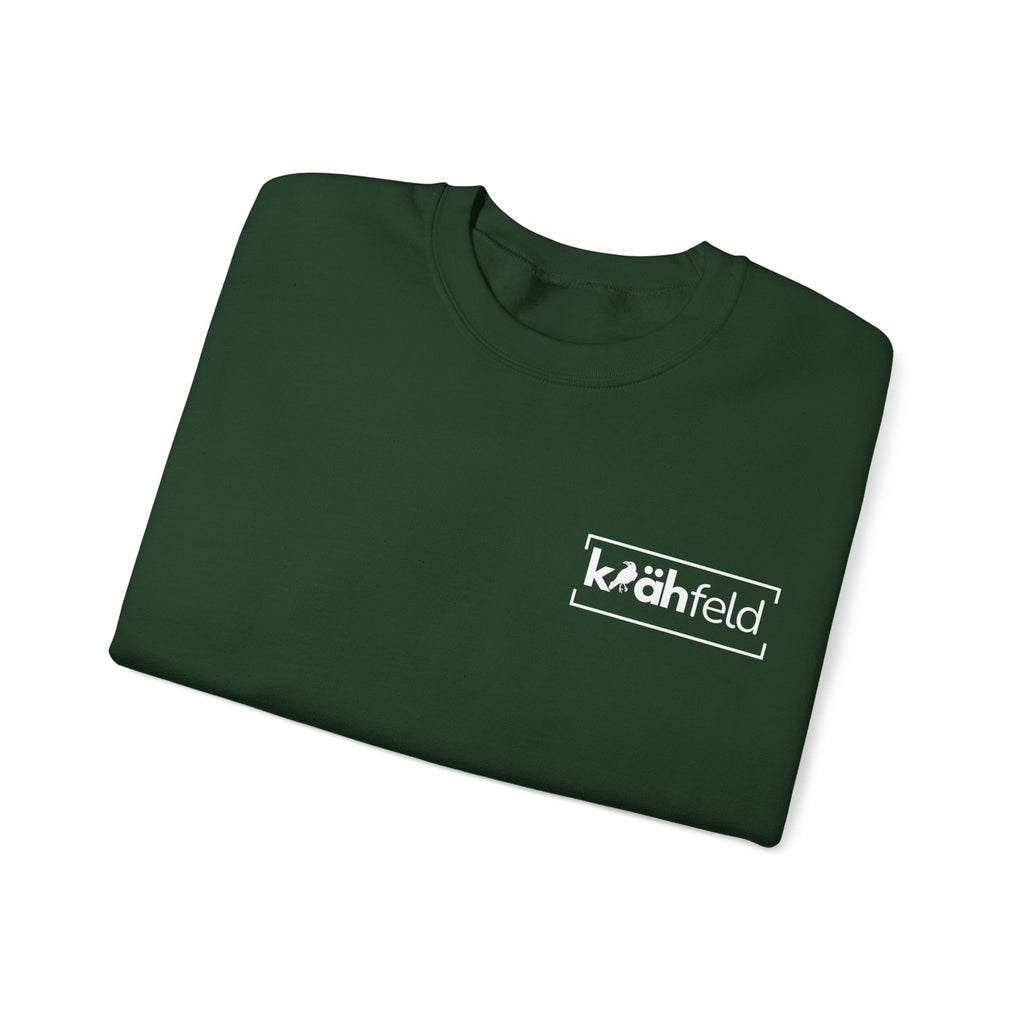 Kahfeld Logo Crewneck Sweatshirt — Minimal White Graphic Sweatshirt