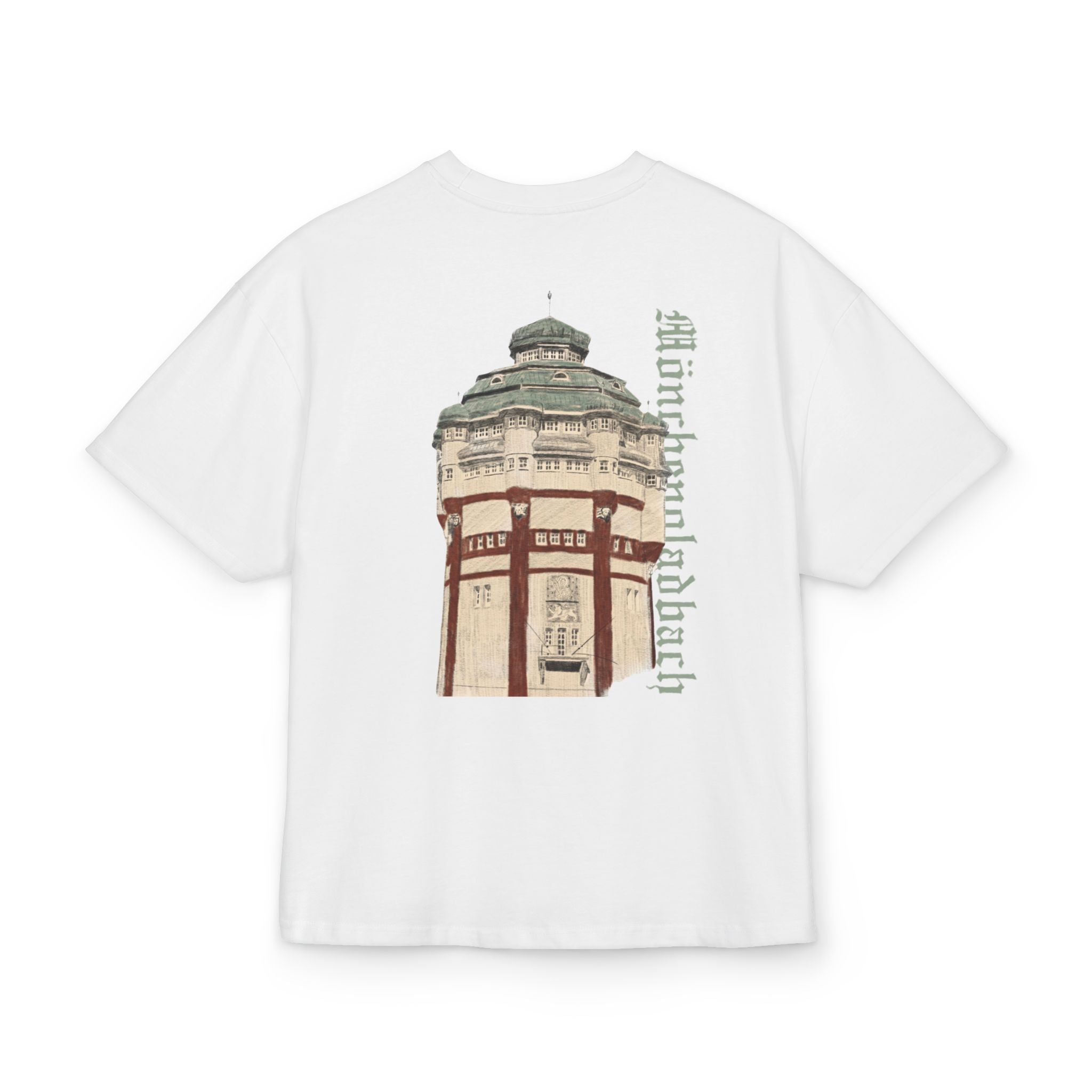 Mönchengladbach Wasserturm Heavy Oversized T-Shirt Backprint – Wear your City Kollektion | ORGNL Fabrics