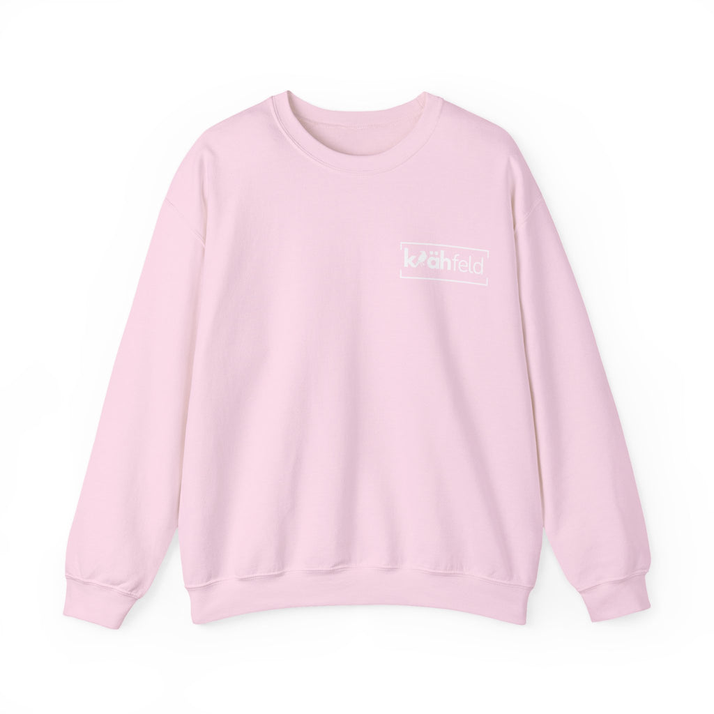 Kahfeld Logo Crewneck Sweatshirt — Minimal White Graphic Sweatshirt