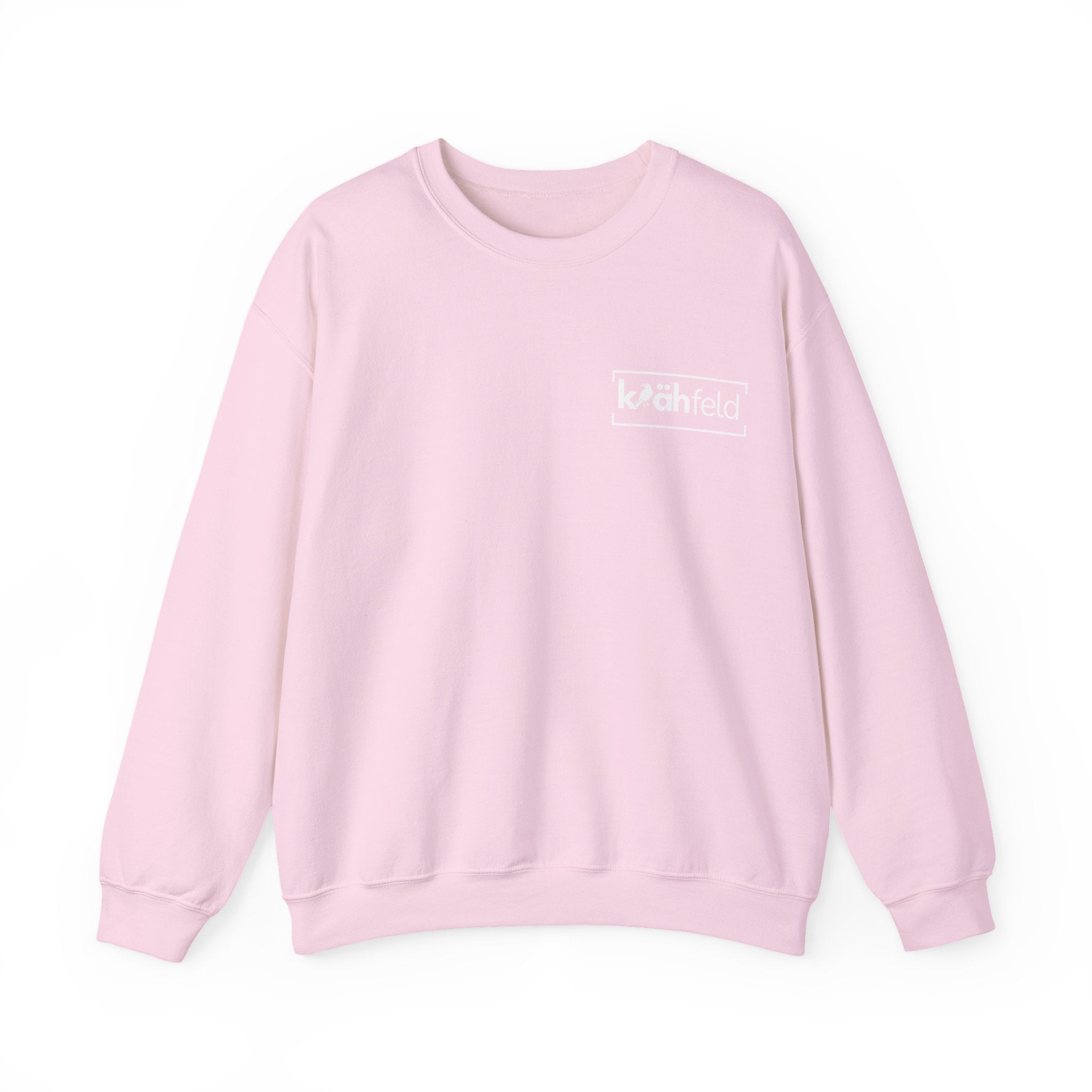 Kahfeld Logo Crewneck Sweatshirt — Minimal White Graphic Sweatshirt