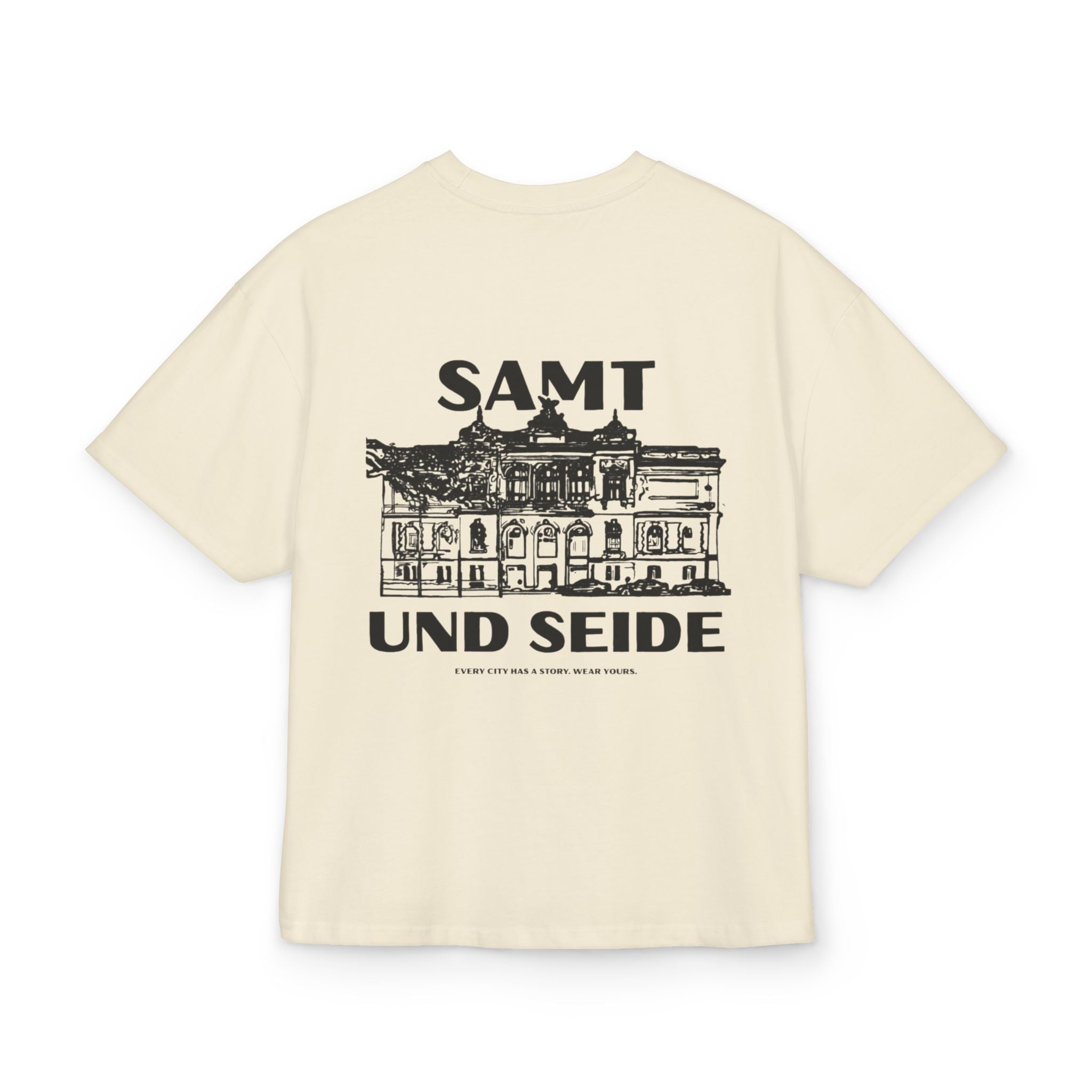 Samt & Seide Heavy Oversized T-Shirt Backprint – Wear your City Kollektion | ORGNL Fabrics