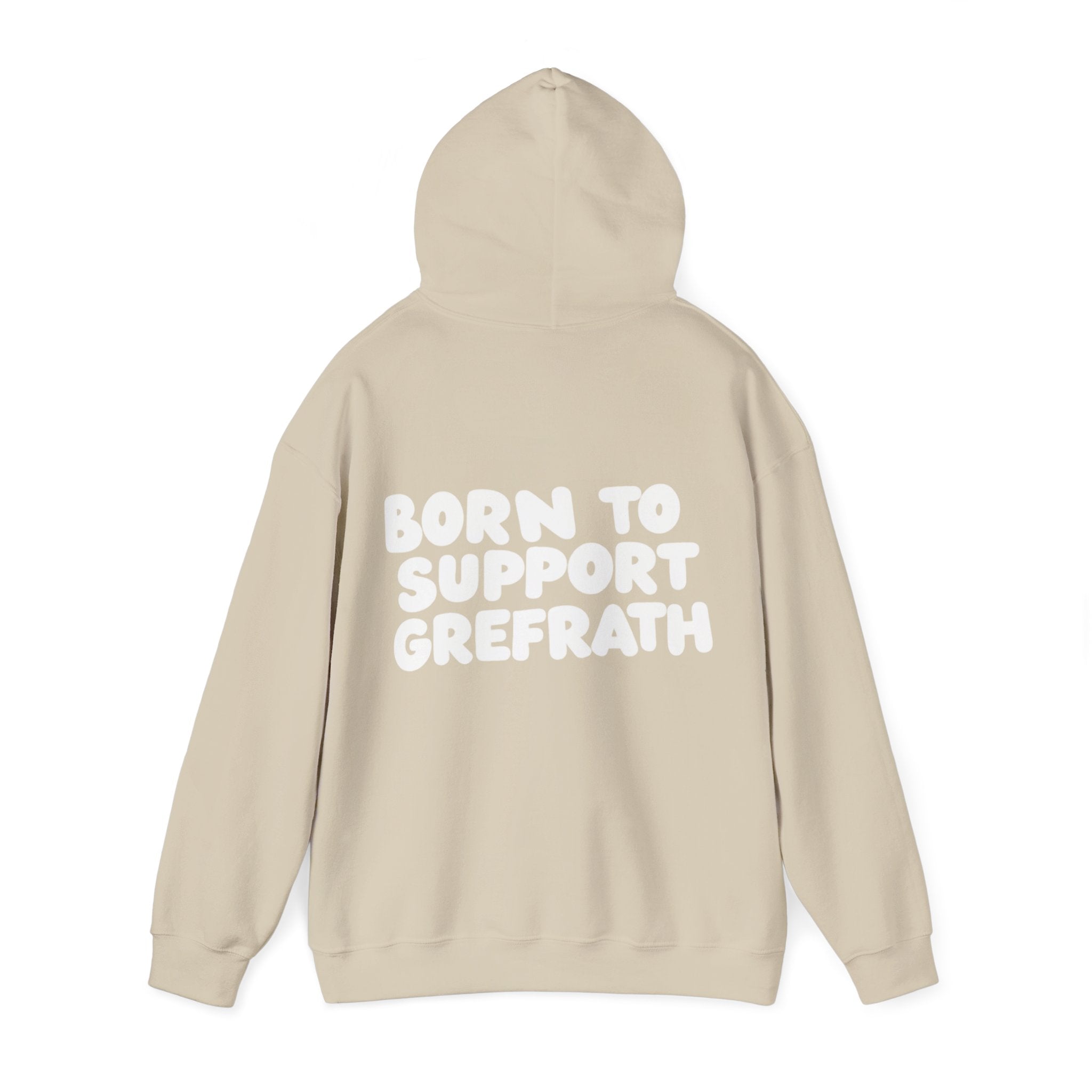 Born to Support Grefrath Hoodie Backprint – Wear your City Kollektion | ORGNL Fabrics