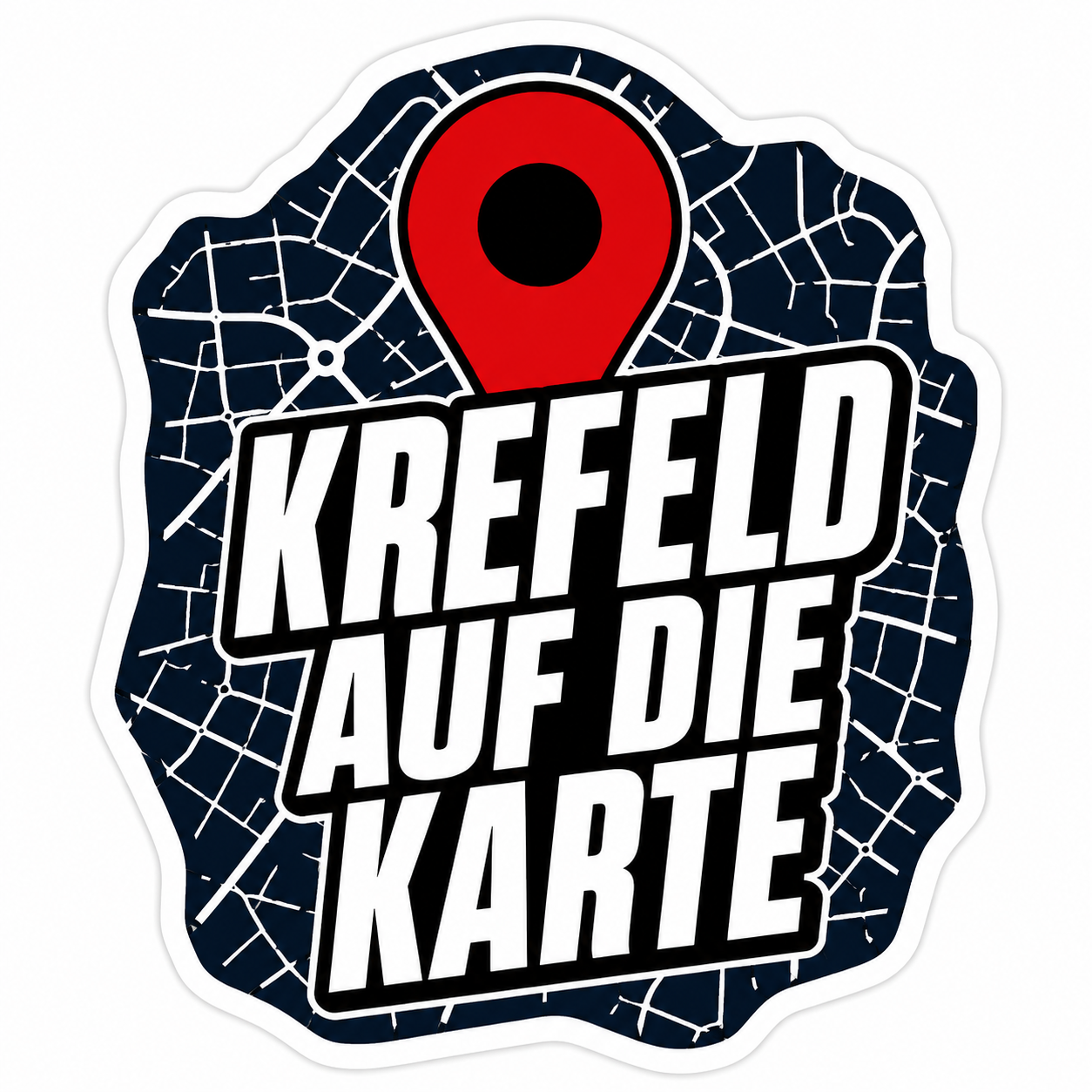 15x Krefeld auf die Karte Sticker