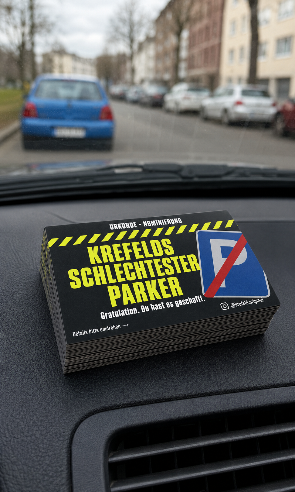 Krefelds schlechtester Parker" – 50 Falschparker Karten Meme Kollektion / Spaß Artikel